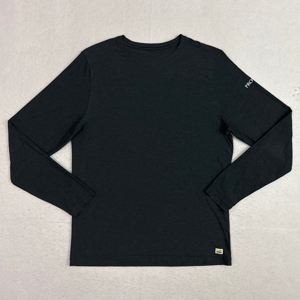 Vuori Strato Tech Long Sleeve Tee Mens Large Black Province Performance Shirt